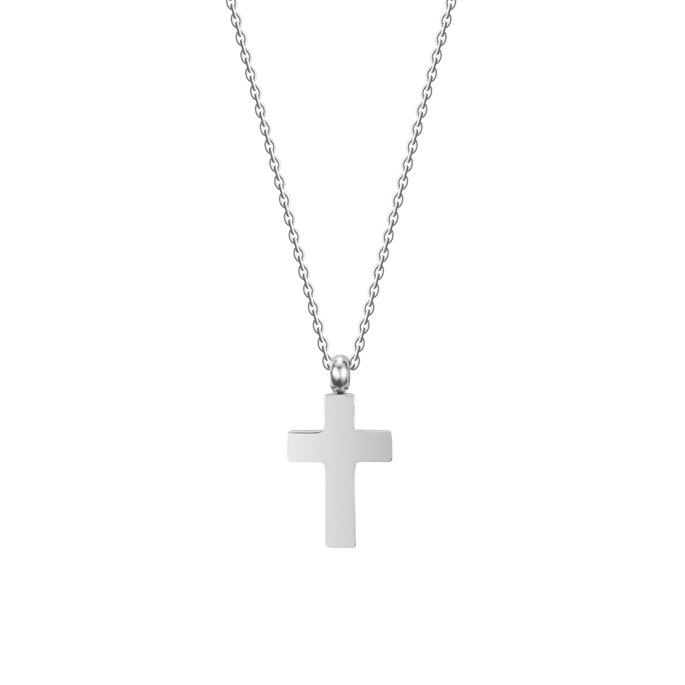 COLLAR DE ACERO PARA HOMBRES CON CRUZ