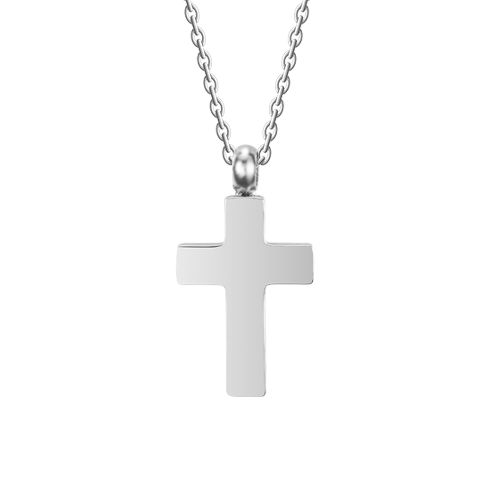 COLLAR DE ACERO PARA HOMBRES CON CRUZ