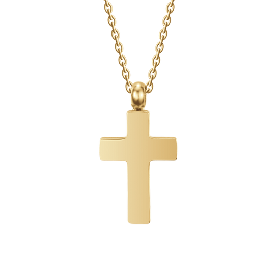 Carica immagine nella Galleria COLLANA UOMO IN ACCIAIO IP GOLD CON CROCE IP GOLD
