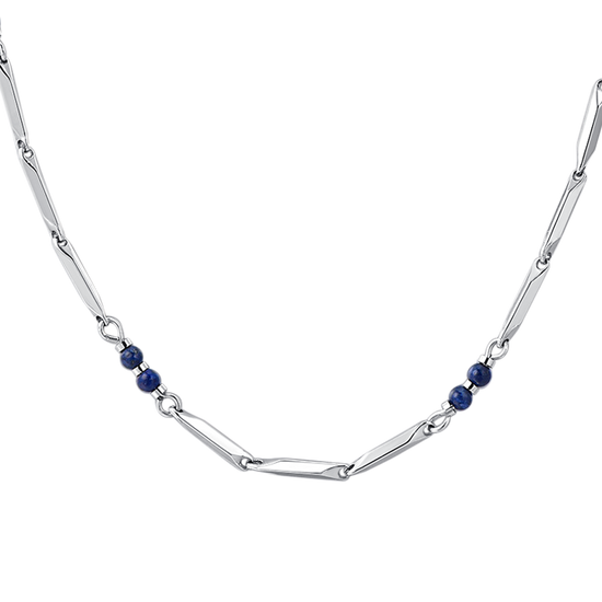 COLLANA UOMO IN ACCIAIO CON PIETRE LAPIS