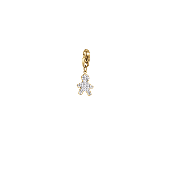 CHARM DE ACERO PARA BEBÉ CON CRISTALES BLANCOS