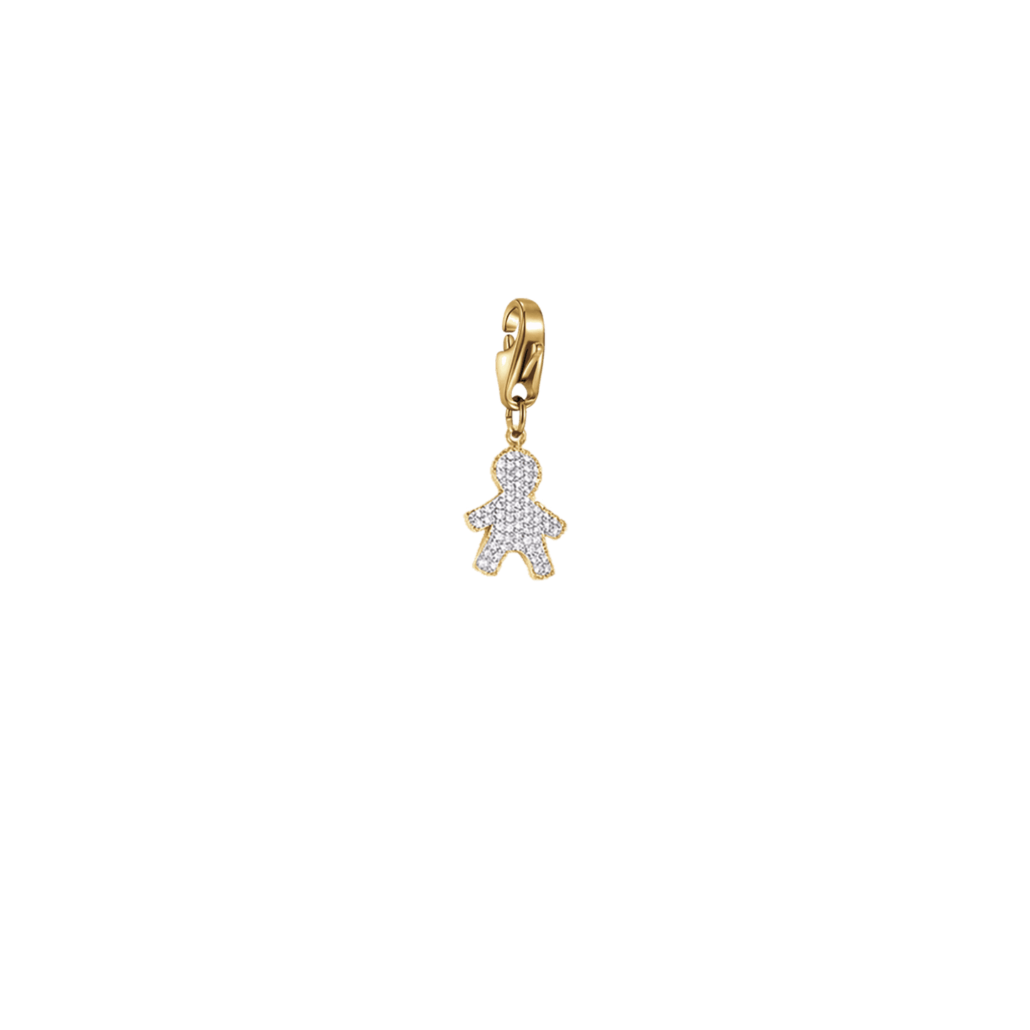 CHARM DE ACERO PARA BEBÉ CON CRISTALES BLANCOS
