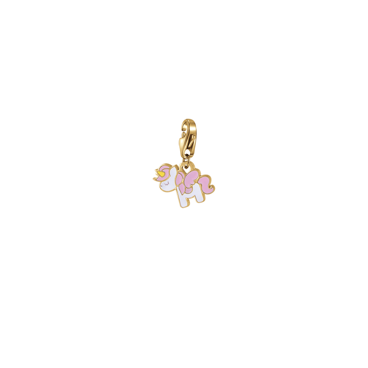 CHARM UNICORNO IN ACCIAIO IP GOLD CON SMALTO