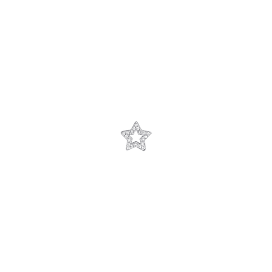 COLGANTE DE ESTRELLA DE ACERO CON CRISTALES BLANCOS