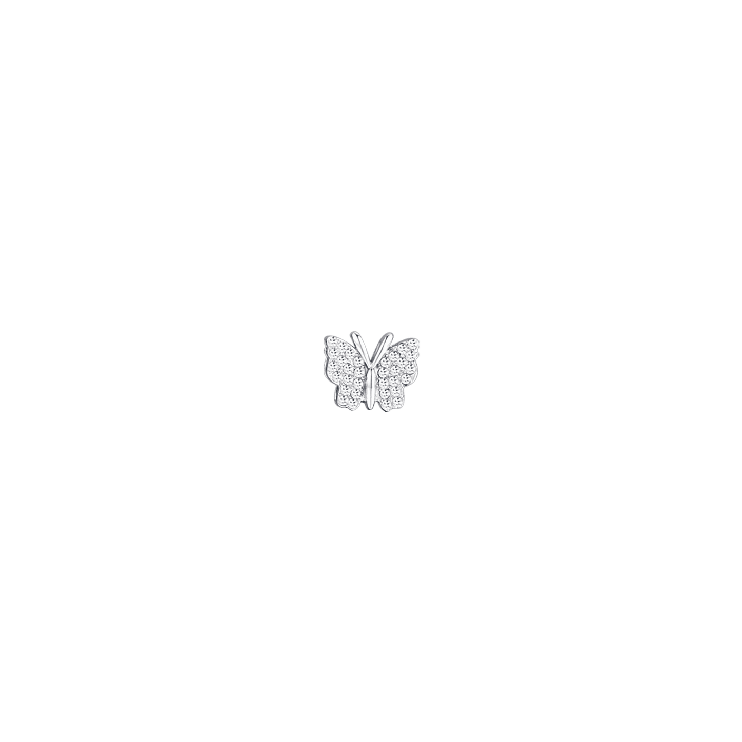 COLGANTE DE MARIPOSA DE ACERO CON CRISTALES BLANCOS