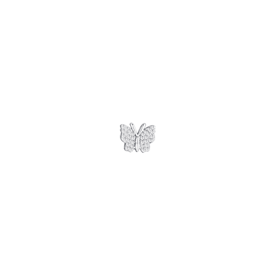 COLGANTE DE MARIPOSA DE ACERO CON CRISTALES BLANCOS