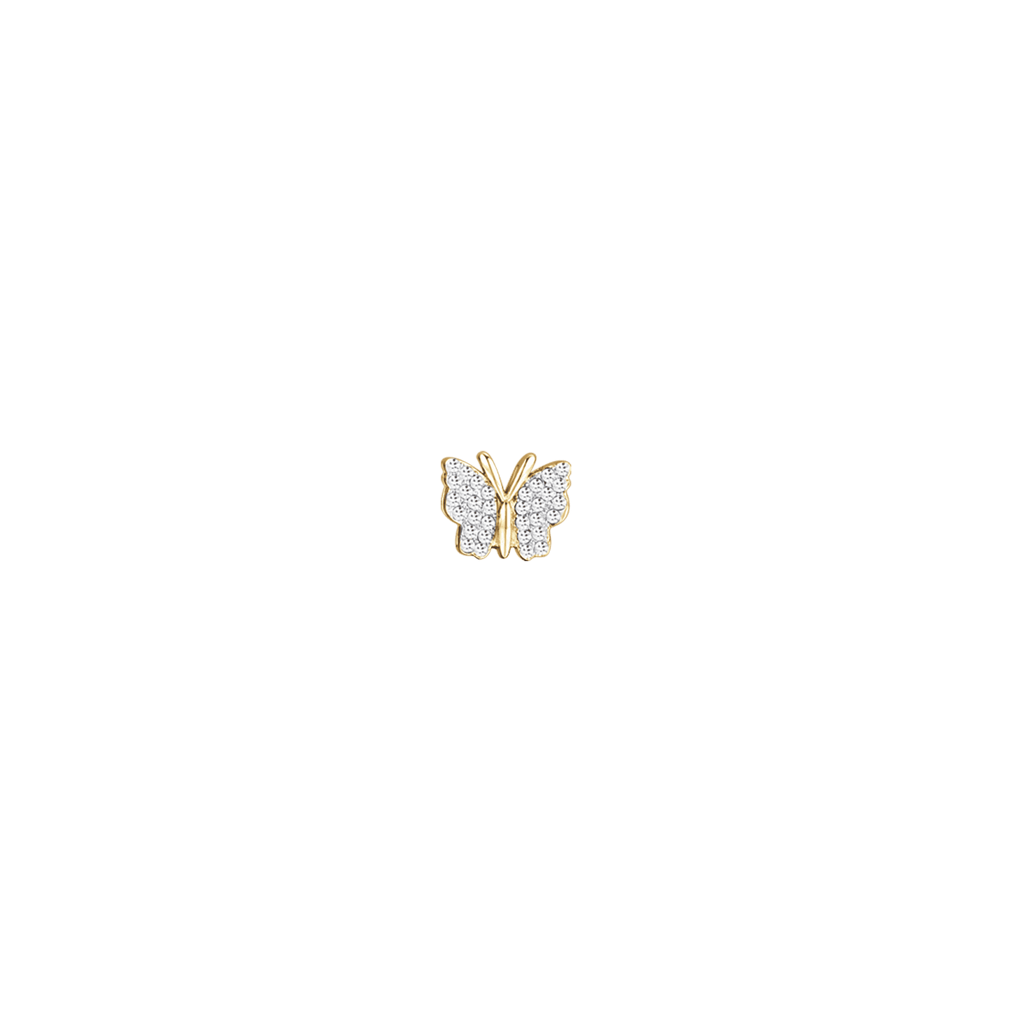 IP ENCANTO MARIPOSA DE ACERO DORADO CON CRISTALES BLANCOS