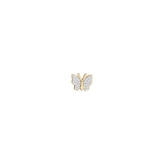 IP ENCANTO MARIPOSA DE ACERO DORADO CON CRISTALES BLANCOS