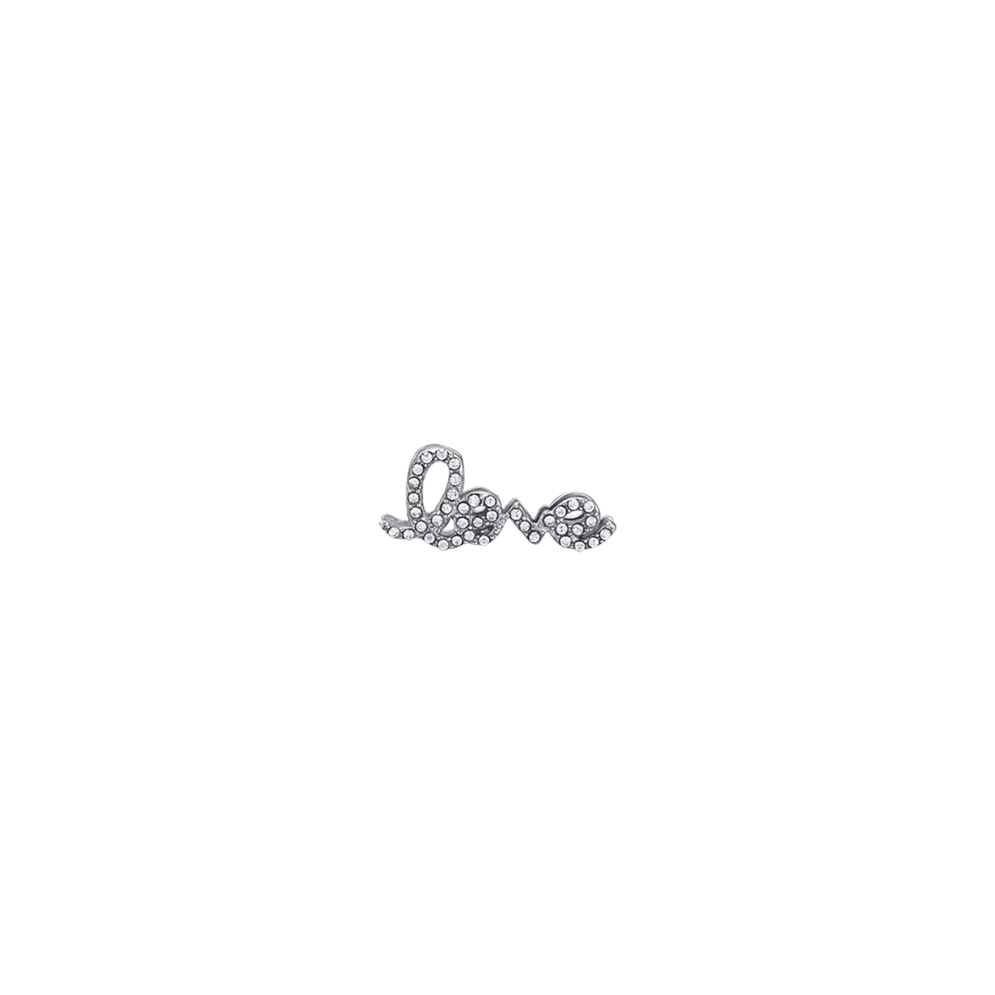 ENCANTO DE ACERO DEL AMOR CON CRISTALES BLANCOS