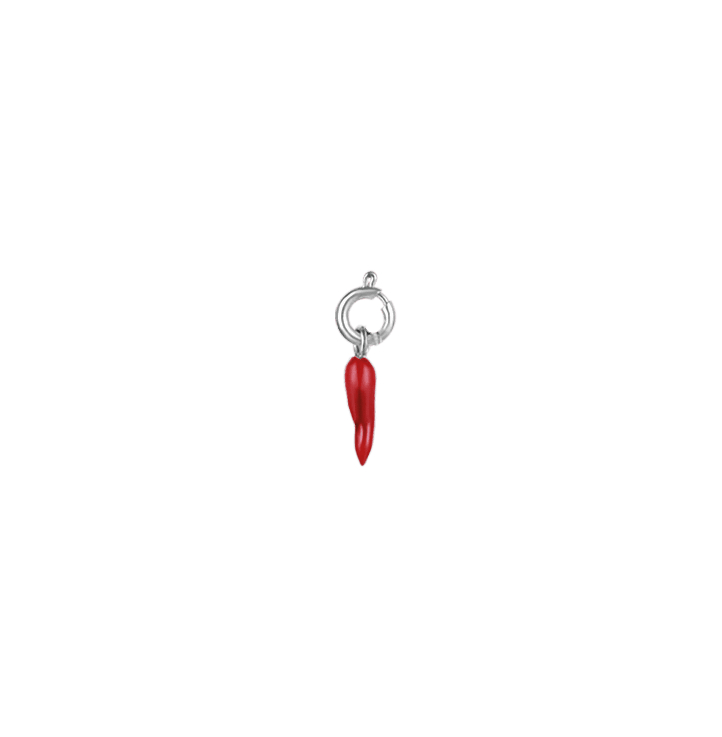 COLGANTE DE CUERNO DE ACERO DE 13 MM CON ESMALTE ROJO