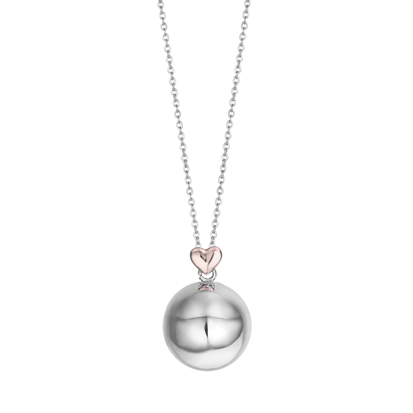 COLLAR DE LLAMADA DE ÁNGEL DE ACERO, COLGANTE DE METAL CON CORAZÓN DE ROSA