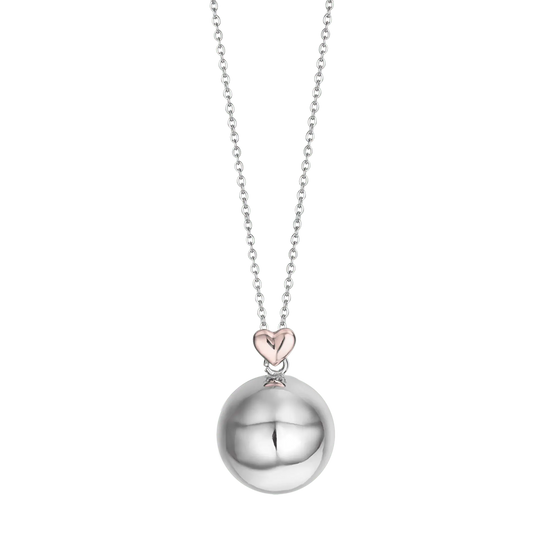 COLLAR DE LLAMADA DE ÁNGEL DE ACERO, COLGANTE DE METAL CON CORAZÓN DE ROSA
