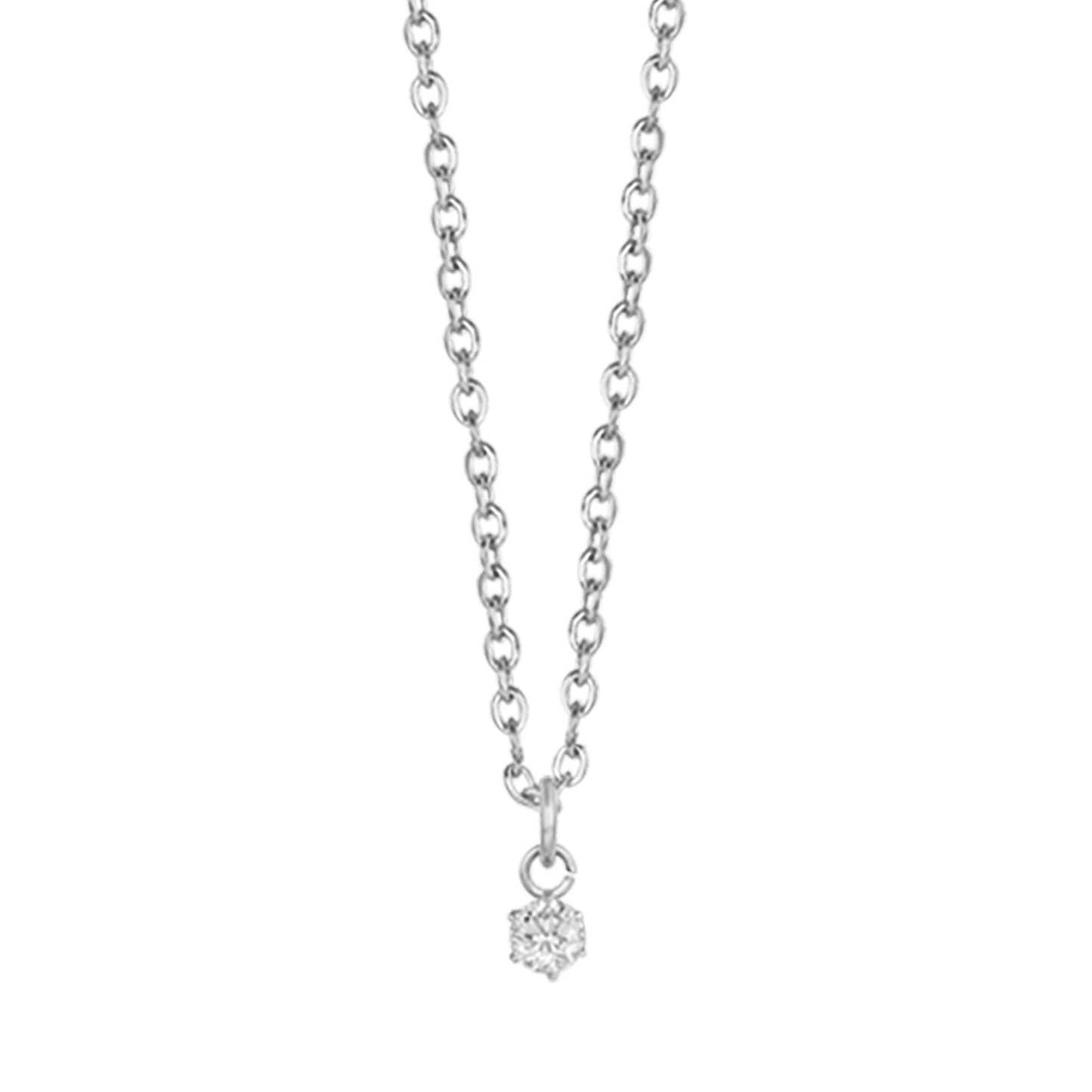 COLLAR LUMINOSO DE ACERO PARA MUJER CON CRISTAL BLANCO DE 3 MM