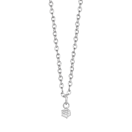 COLLAR LUMINOSO DE ACERO PARA MUJER CON CRISTAL BLANCO DE 3 MM
