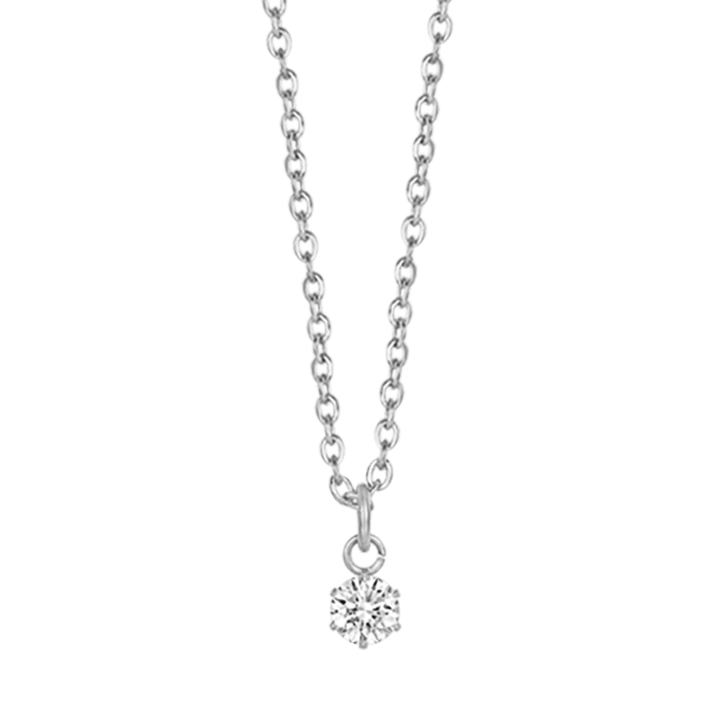 COLLAR DE MUJER CON LUZ DE PUNTA DE ACERO Y CRISTAL BLANCO DE 4 MM