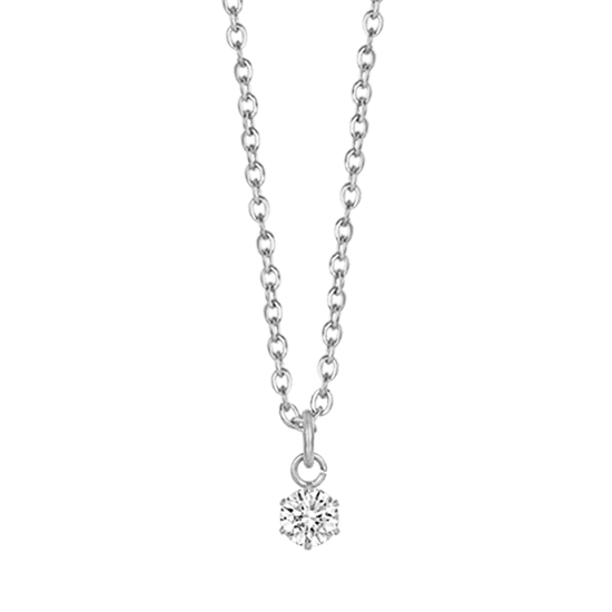 COLLAR DE MUJER CON LUZ DE PUNTA DE ACERO Y CRISTAL BLANCO DE 4 MM