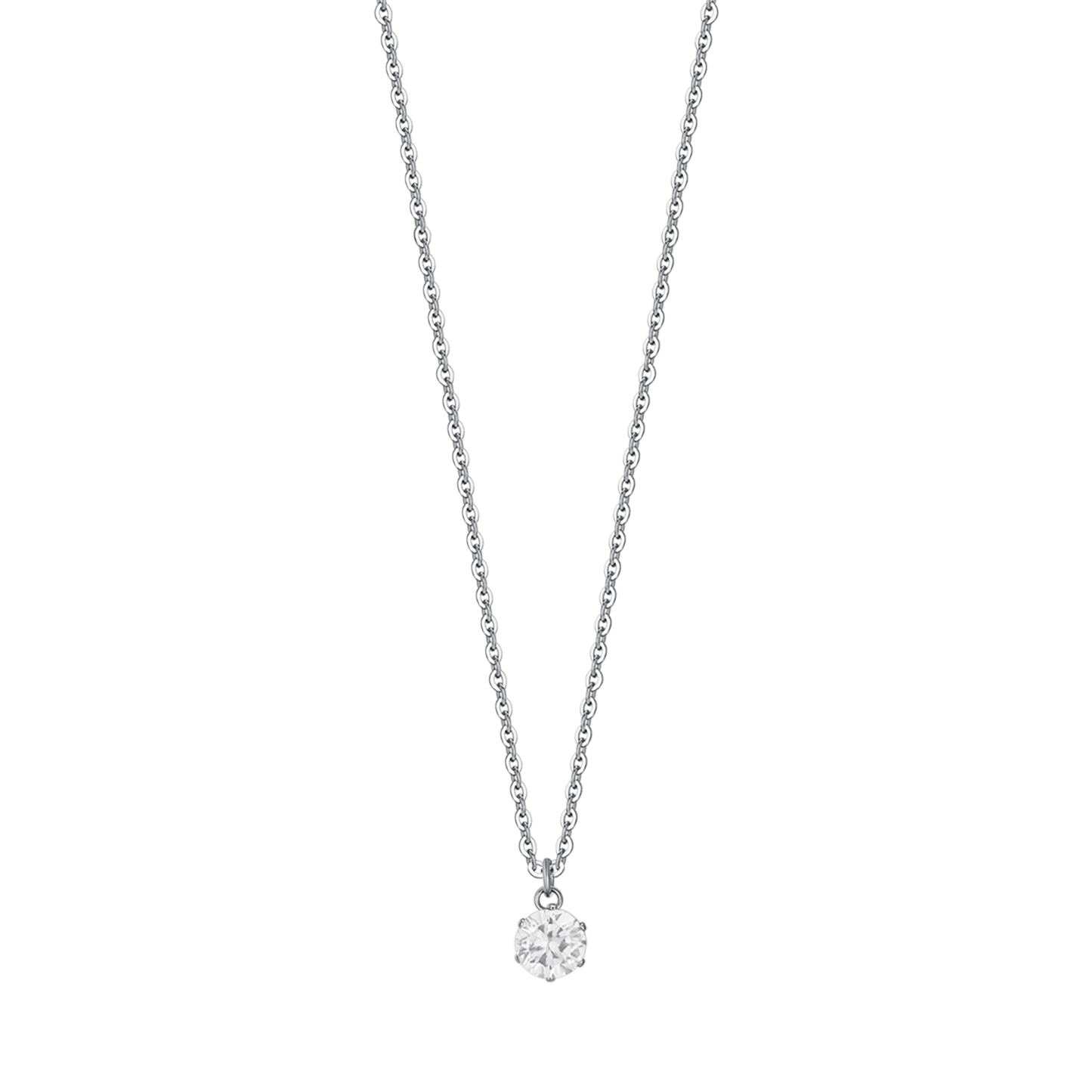 COLLAR DE MUJER CON LUZ DE PUNTA DE ACERO Y CRISTAL BLANCO DE 6 MM