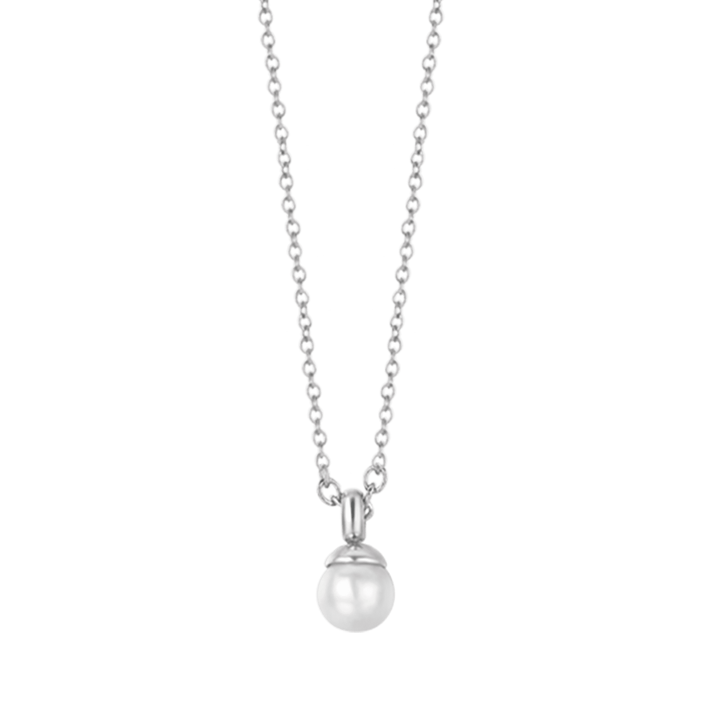 COLLAR DE ACERO PARA MUJER CON PERLAS DE 4 MM