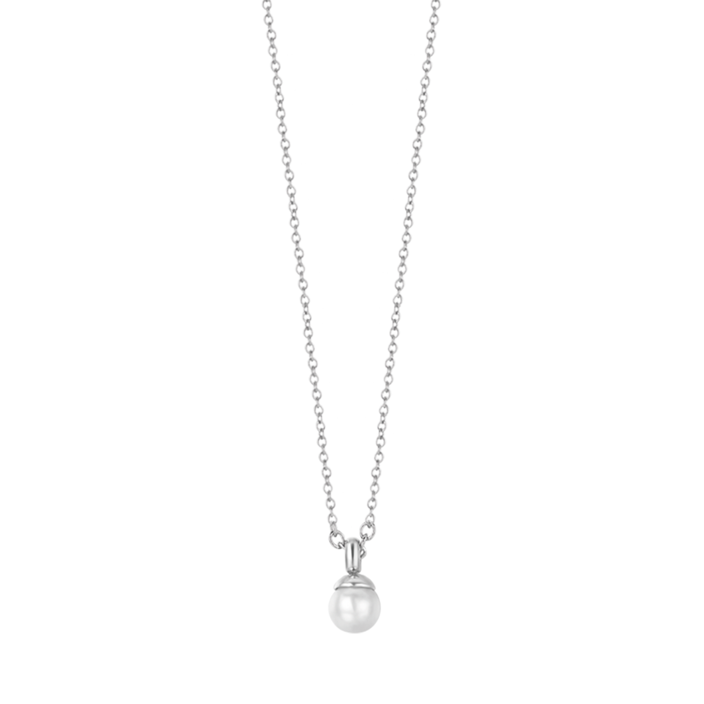 COLLAR DE ACERO PARA MUJER CON PERLAS DE 4 MM