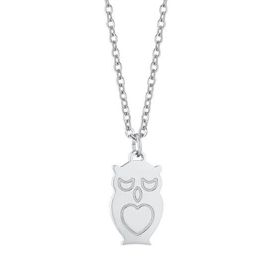 COLLAR DE ACERO CON BÚHO