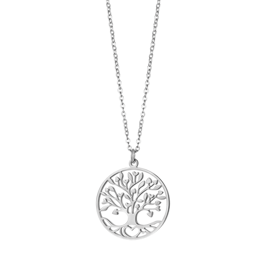 COLLAR DE ACERO PARA MUJER CON ÁRBOL DE LA VIDA Luca Barra