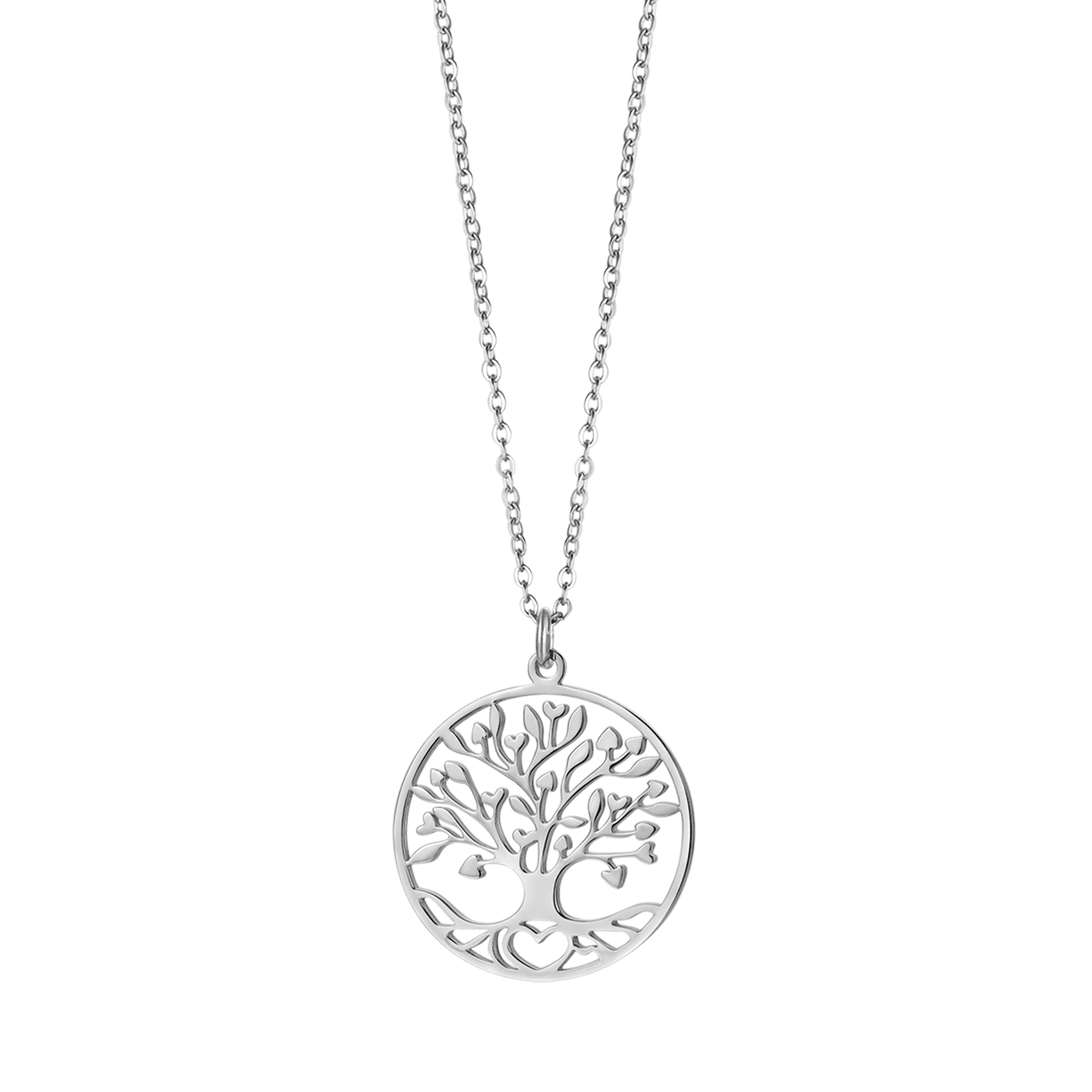 COLLAR LARGO DE ACERO PARA MUJER CON ARBOL DE LA VIDA