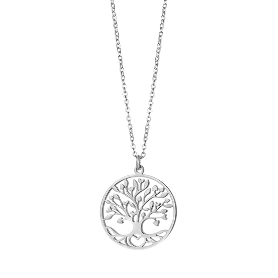 COLLAR LARGO DE ACERO PARA MUJER CON ARBOL DE LA VIDA