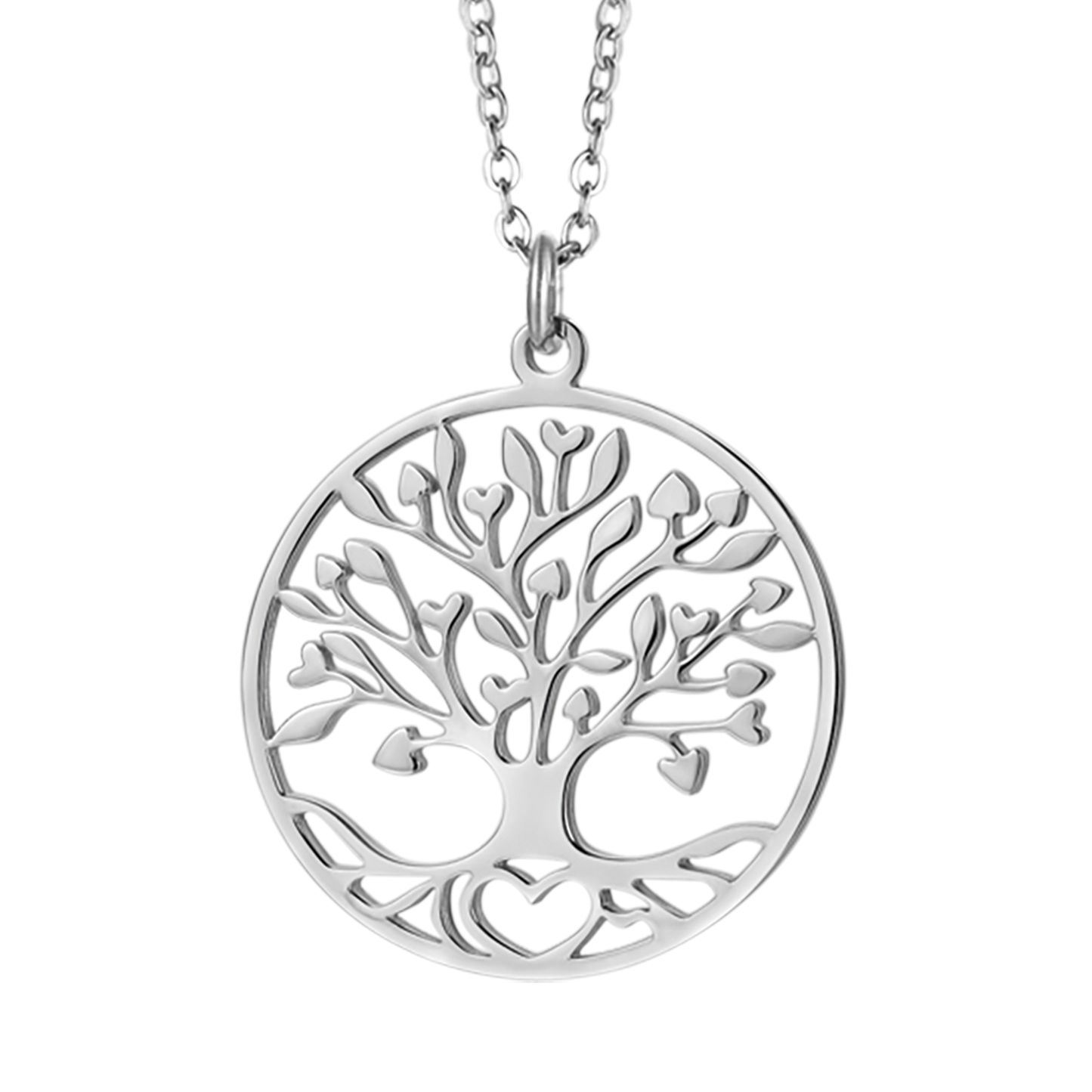 COLLAR LARGO DE ACERO PARA MUJER CON ARBOL DE LA VIDA