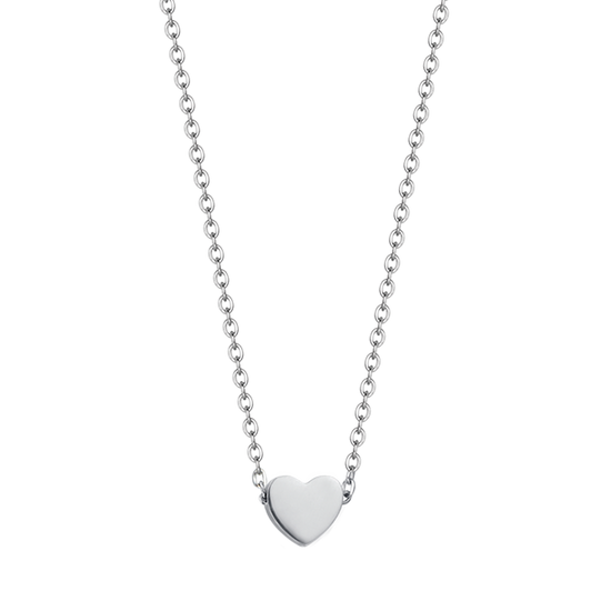 COLLAR DE ACERO CON CORAZÓN