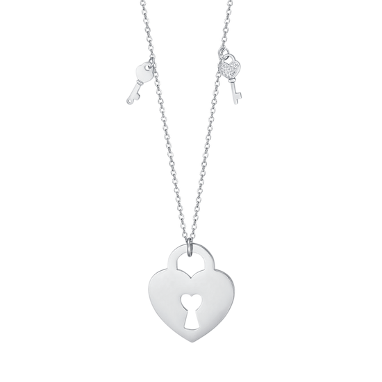 COLLAR DE ACERO CON LLAVE DE CORAZÓN