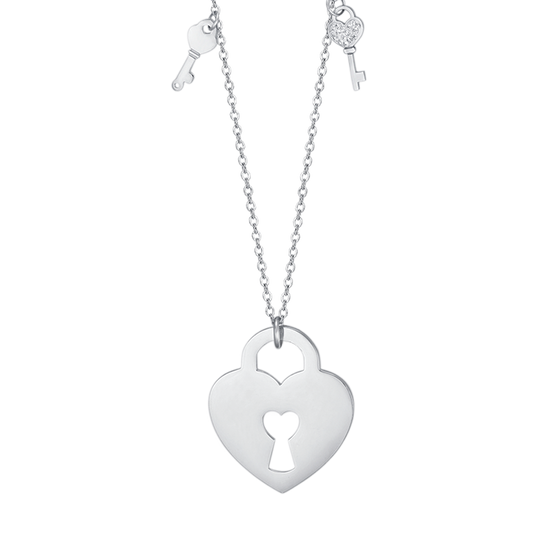 COLLAR DE ACERO CON LLAVE DE CORAZÓN