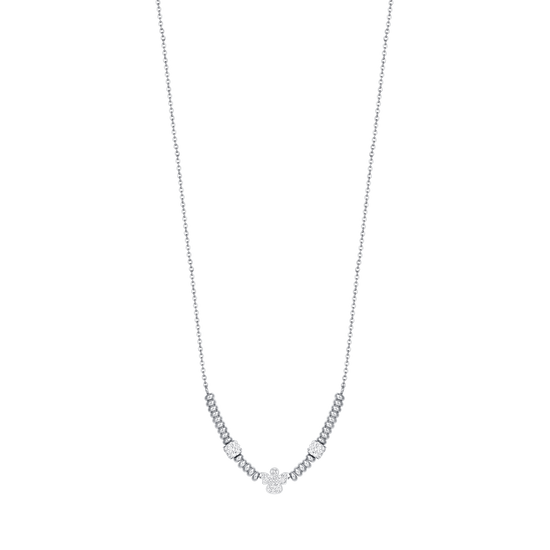 COLLAR DE ÁNGELES DE ACERO CON CRISTALES BLANCOS