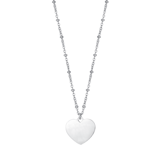 COLLAR DE MUJER PERSONALIZADO EN ACERO CON CORAZÓN Luca Barra