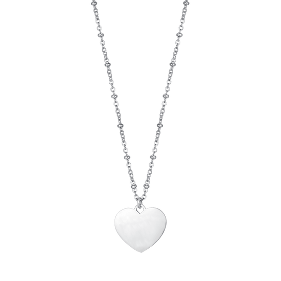 COLLAR PERSONALIZADO DE ACERO PARA MUJER CON CORAZÓN