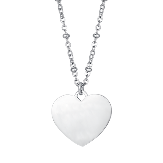 COLLAR PERSONALIZADO DE ACERO PARA MUJER CON CORAZÓN