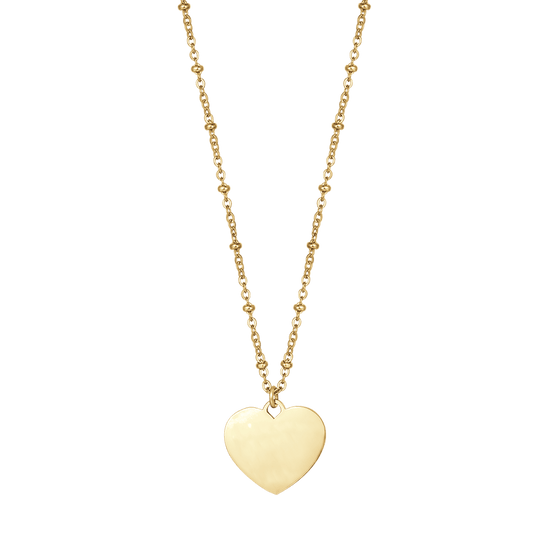 COLLAR PERSONALIZADO DE ACERO PARA MUJER CON CORAZÓN