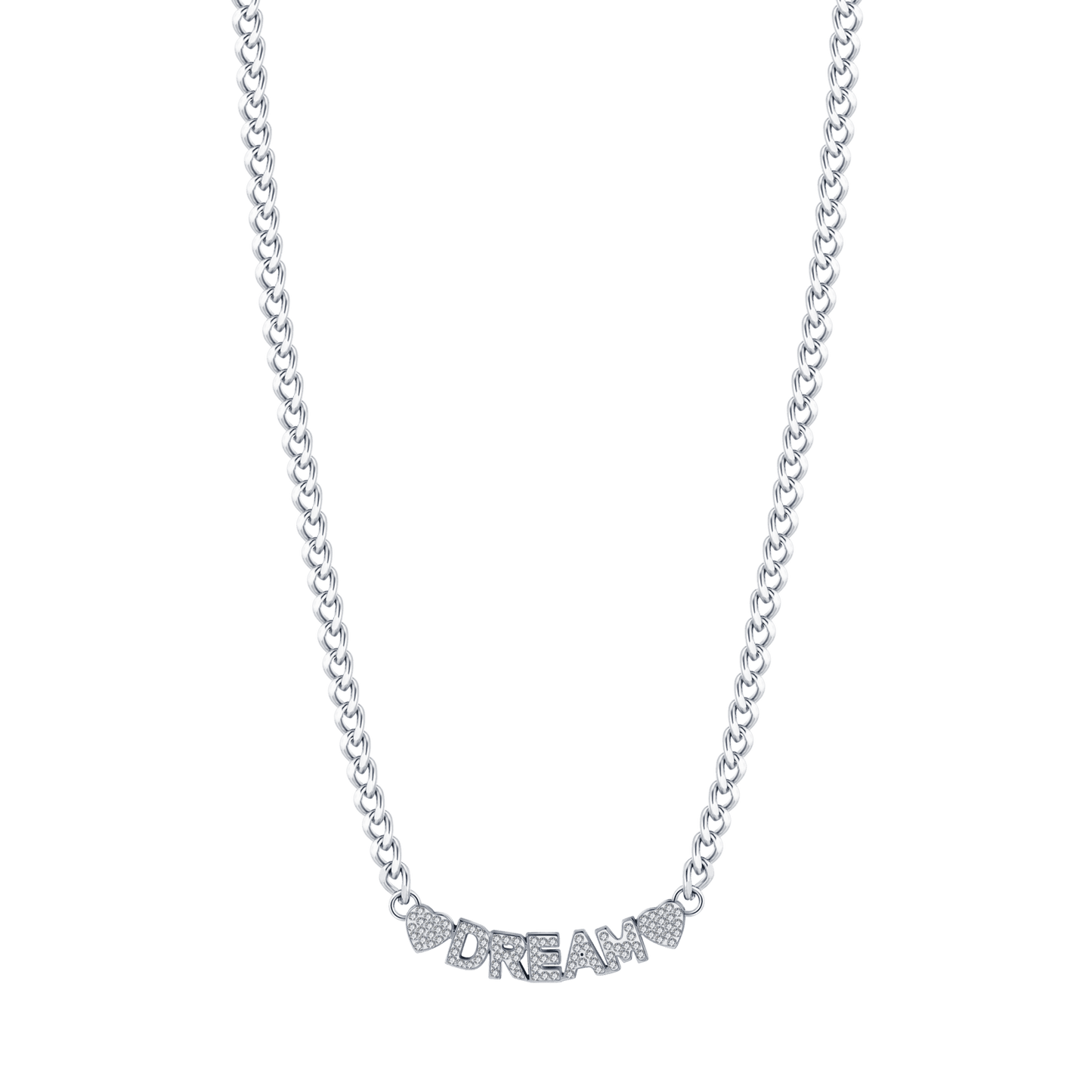 COLLAR DE ACERO DE ENSUEÑO PARA MUJER CON CRISTALES BLANCOS
