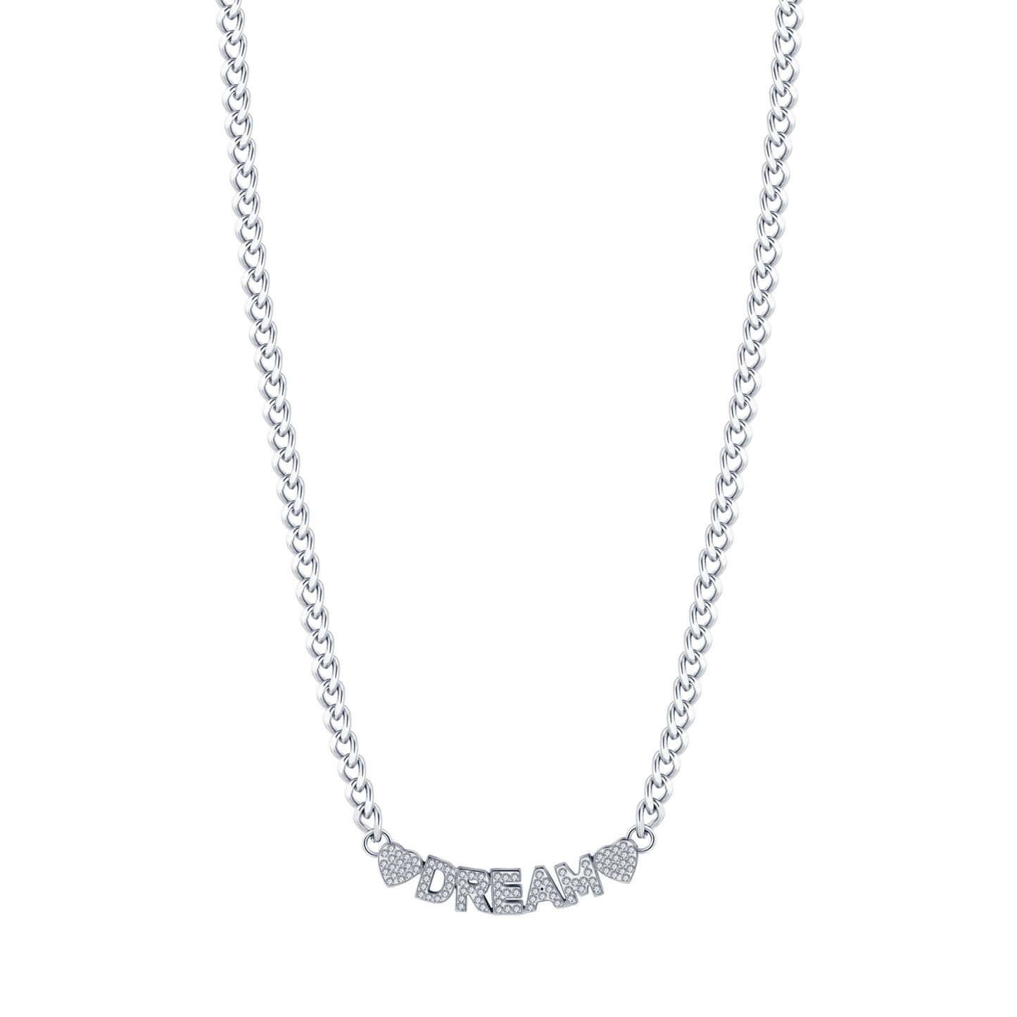 COLLAR DE ACERO DE ENSUEÑO PARA MUJER CON CRISTALES BLANCOS