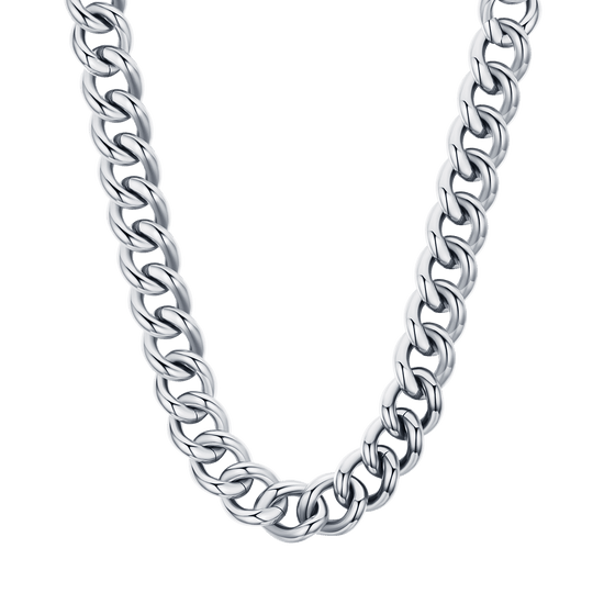COLLAR DE ACERO PARA MUJER CON ESLABÓN DE CADENA