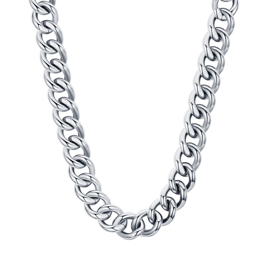 COLLAR DE ACERO PARA MUJER CON ESLABÓN DE CADENA