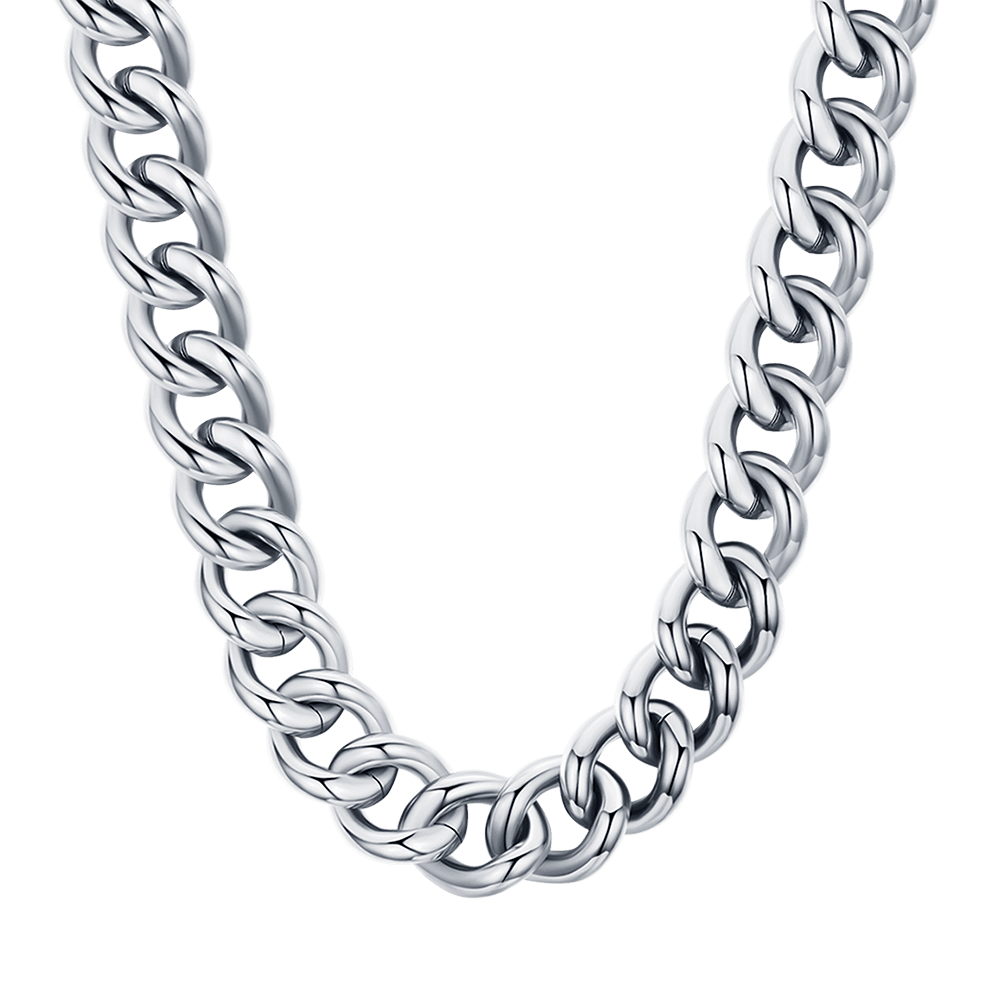 COLLAR DE ACERO PARA MUJER CON ESLABÓN DE CADENA
