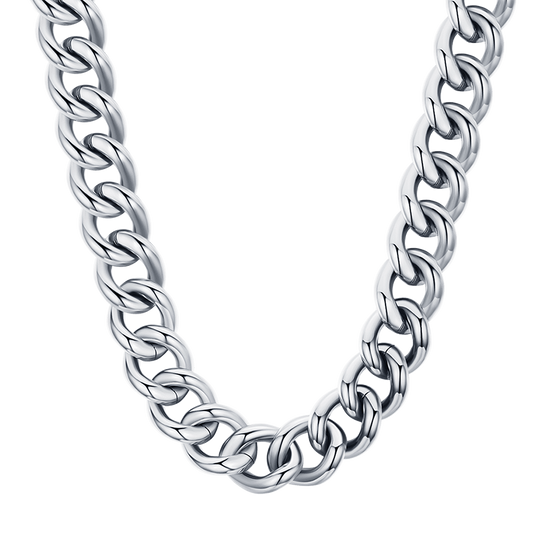 COLLAR DE ACERO PARA MUJER CON ESLABÓN DE CADENA