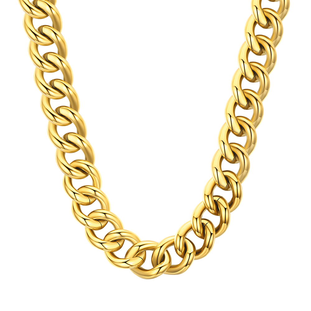 COLLAR DE ACERO PARA MUJER CON ESLABÓN DE CADENA