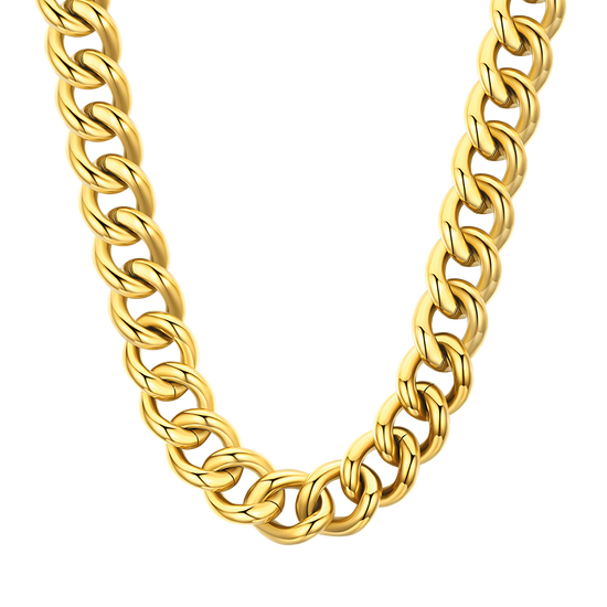 COLLAR DE ACERO PARA MUJER CON ESLABÓN DE CADENA