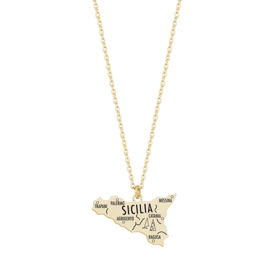 COLLAR DE ACERO IP ORO SICILIA