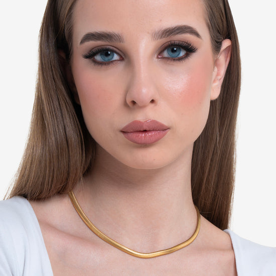 COLLAR DE ACERO IP ORO SERPIENTE