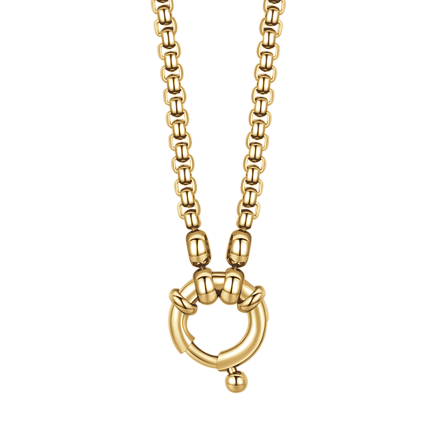 IP COLLAR DE ACERO DORADO PARA MUJER CON CIERRE