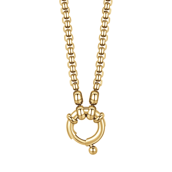 IP COLLAR DE ACERO DORADO PARA MUJER CON CIERRE