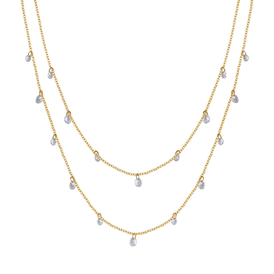 IP COLLAR DE ACERO DE VARIAS VUELTAS CON CRISTALES BLANCOS