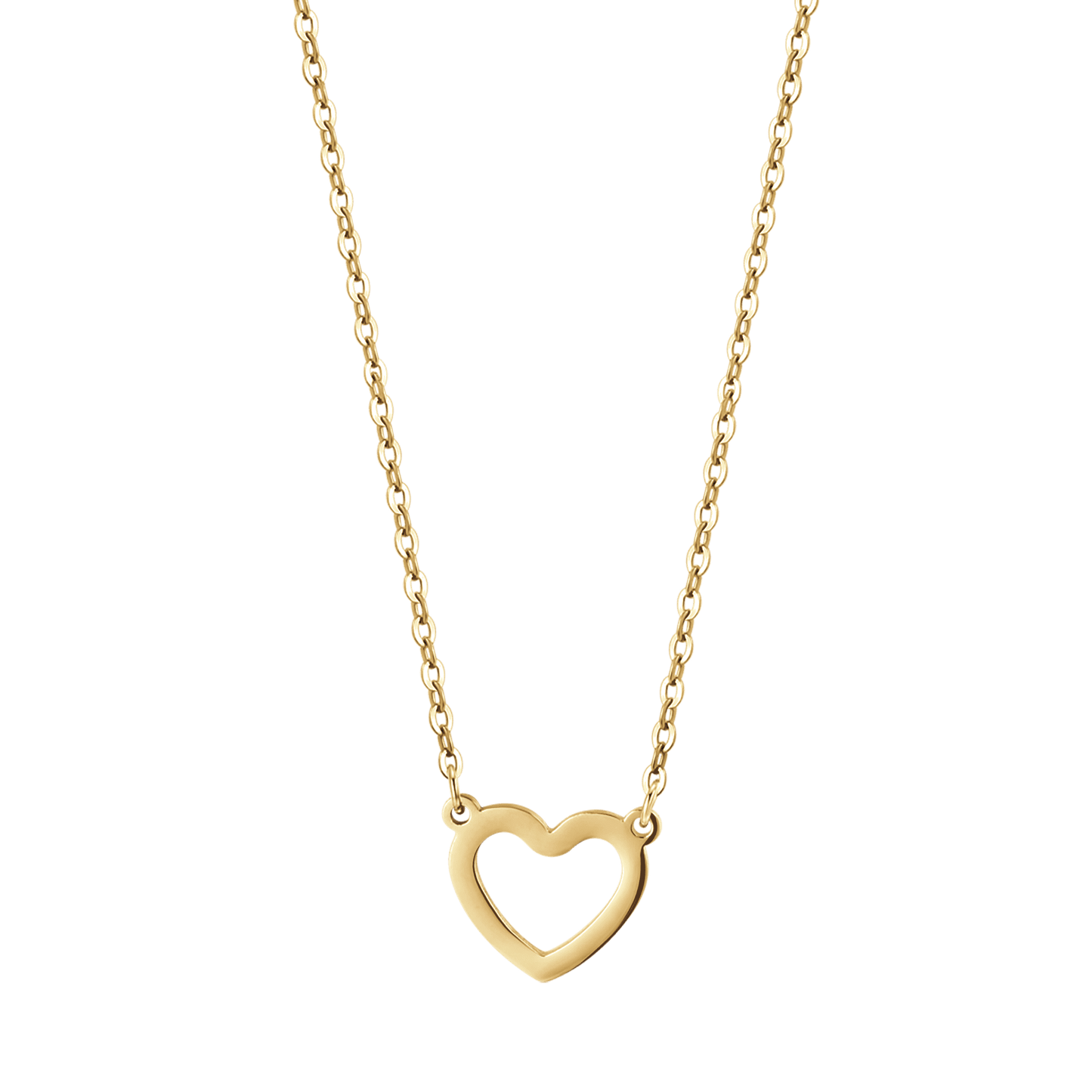 COLLAR DE ACERO DE MUJER CON CORAZÓN DE ORO Luca Barra